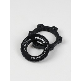 Адаптер тормозного диска Six-hole (6 болтов) под крепление втулки Centerlock hub. TOOPRE CLDA-01 (адаптер+ чашка), черный