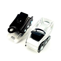 Бакля передняя алюминиевая для креплений сноуборда, серебристая с черным