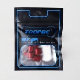 Бонки алюминиевые TOOPRE CN-02 12х12х9.6mm болт + гайка 8.5мм высота для крепления передних звёзд (5 шт), красные