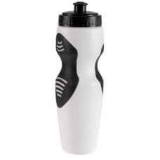 Бутылка для воды 650 мл, велосипедная, пластик HDPE, белая с черными вставками, 7х23.5 см