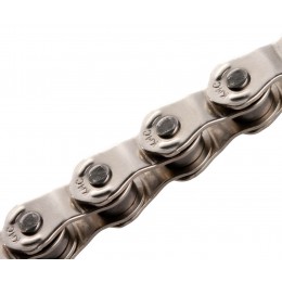 Цепь 1 ск. KMC HL1 Wide (HL-710) 1/2"x1/8", 100 зв, серебристая, звенья Half link (черепица), без замка, инд уп.