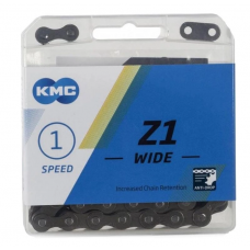 Цепь 1 ск. KMC Z-1 Wide (Z-410) 1/2"x1/8", 112 зв, серебристая, с замком, инд уп.