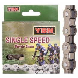 Цепь 1 ск. YBN S410-S1, 1/2"x1/8", 100 зв, серебристо-коричневая, инд уп.