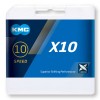 Цепь 10 ск. KMC X10, 1/2"х11/128", 116зв, серебристая с замком 10R/CL559R