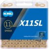 Цепь 11 ск KMC X11SL 118 зв. с замком, серебристая