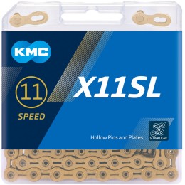 Цепь 11 ск KMC X11SL 118 зв. с замком, серебристая