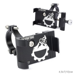 Держатель для телефона KRAFTBIKE BG-072, 55-100мм. алюминиевый, черный