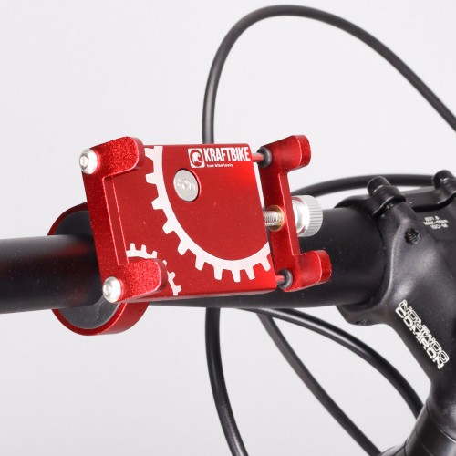 Держатель для телефона KRAFTBIKE BG-087-R, 82-127мм. алюминиевый, красный