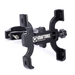 Держатель для телефона KRAFTBIKE. Поворот 360. Наклон в пути 180. алюминиевый прорезиненный, черный