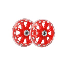 Дополнительные колеса для велосипеда (пара), с функцией подсветки, красные