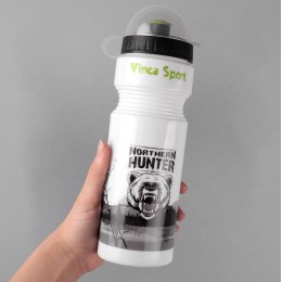 Фляга велосипедная с защитой от пыли 750мл, рисунок - медведь, инд.уп. Vinca sport