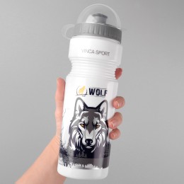 Фляга велосипедная с защитой от пыли 750мл, "волк", инд.уп. Vinca sport