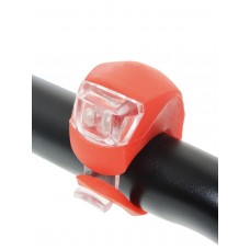 Фонарь LED в силиконовом корпусе на руль велосипеда скутера на шлем питание от батареек красный