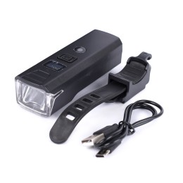 Фонарь передний COMIRON "DIGITAL" корпус: ABS+PC; свет: 260lm; аккум 1500 mAh, Type-C; влагозащита IP67