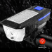 Фонарь передний COMIRON "SUN2" корпус ABS IPX4 свет T6, 350lm; аккум 2000 mAh USB сигнал 120Дб влагозащищённый подзарядка от солнца, синий