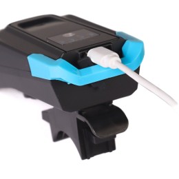Фонарь передний интеллектуальный COMIRON "SMART2" ABS; свет: 2xT6, 800lm; 2000 mAh, USB; ближний/дальний свет, сигнал 120Дб., 5 режимов синий