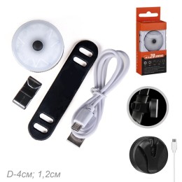 Фонарь задний COMIRON TA03 корпус: алюминий/ABS, IPX4; свет: 16LED, 20lm; аккум: 220mAh, USB; 5 режимов, чёрный