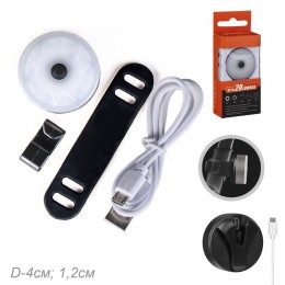 Фонарь задний COMIRON TA03 корпус: алюминий/ABS, IPX4; свет: 16LED, 20lm; аккум: 220mAh, USB; 5 режимов, серебро