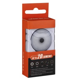 Фонарь задний COMIRON TA03 корпус: алюминий/ABS, IPX4; свет: 16LED, 20lm; аккум: 220mAh, USB; 5 режимов, серебро