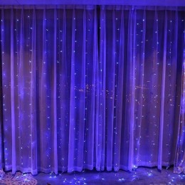 Гирлянда занавес с пультом 3*3, фиолетовая