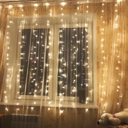 Гирлянда занавес с пультом 3*3, теплый белый
