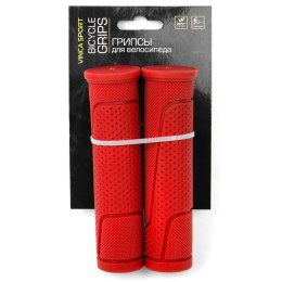 Грипсы 125 мм резиновые, инд. уп. Vinca Sport, красные
