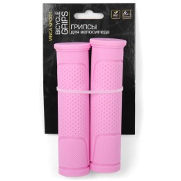 Грипсы 125 мм резиновые,  инд. уп. Vinca Sport, розовые