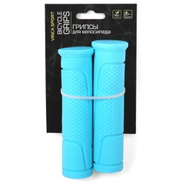 Грипсы 125 мм Vinca Sport, резиновые, голубые, инд. уп