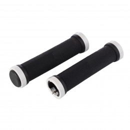 Грипсы 130 мм для велосипеда, с замками, черный/белый