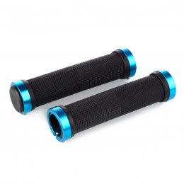 Грипсы 130 мм для велосипеда, с замками, черный/синий