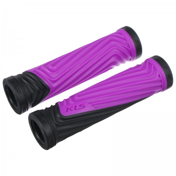 Грипсы 130 мм, KLS ADVANCER 2D, цвет чёрный/фиолетовый