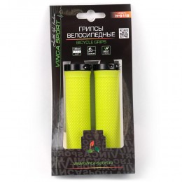 Грипсы 130 мм с метал. зажимами, салатовые Vinca Sport