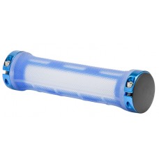 Грипсы 130мм XH-G89BL прозрачно-синие с синими кольцами, в инд. упак.