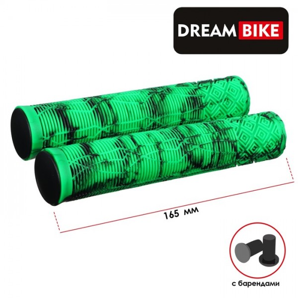 Грипсы 165 мм для самоката/велосипеда, черно-зеленые