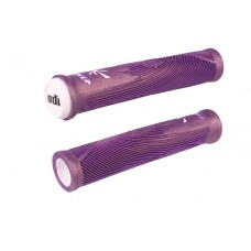 Грипсы ODI Hucker 160мм без фланца, фиолетовые с белым, антипроскальзывающий материал, с пластик грипстопами