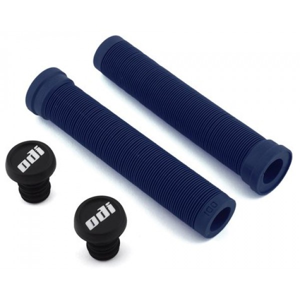 Грипсы ODI Soft Longneck 160 мм, синие с пластик грипстопами, без фланцев