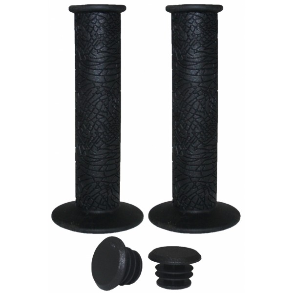Грипсы резиновые  , длина 120 мм, черные, инд. упаковка Vinca Sport