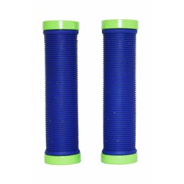 Грипсы с метал. зажимами, длина 129мм, синие, зажим зелёный