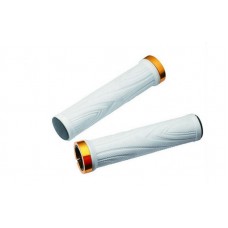 Грипсы TRIX, резиновые, 135 мм,2 белых фикс.,торцевые заглушки,белые