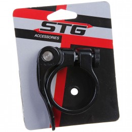 Хомут подседельный STG, KC-88 34,9мм с логотипом STG, черный