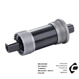 Каретка под квадрат картриджная, MIXIEER BB MX-A203 68x115, пром,подшипники, чёрная, в инд. коробке