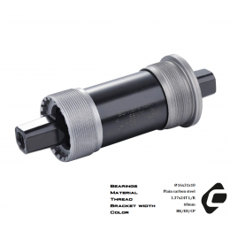 Каретка под квадрат картриджная, MIXIEER BB MX-A203 68x127, пром,подшипники, чёрная