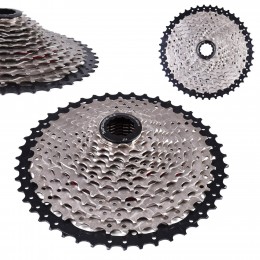 Кассета 12 ск. SUNSHINE HR12-46, 12S 11-46T, никелиров., на пауке, чёрная звезда, 570 г