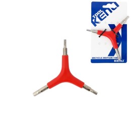 Ключ шестигранный Y-тип KENLI KL-9736 , шестигранники 4-5-6мм. обрезиненная рукоятка красная