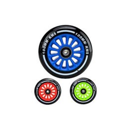 Колеса 100 мм для трюк. сам., (пара), пластм., диам.  подш. Abec-7, цвета: 3 зелен., 4 син., 3 красн.; бренд  KMS.