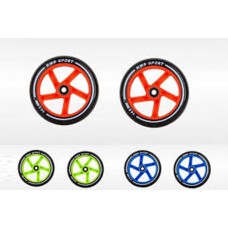 Колеса для самоката., пара, диаметр 145мм, надпись на колесах "KMS SPORT 145MM", мин. 10, цвета: 4 синих, 3 зеленых, 3 красных.