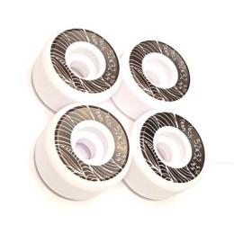 Колеса для скейтборда TechTeam 52х32, 99А, 70% отскок, 4шт. круглые, белые с черным