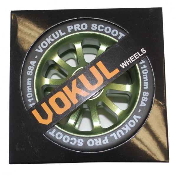 Колеса (пара) для трюкового самоката 110 ММ VOKUL, алюминий (зеленые)
