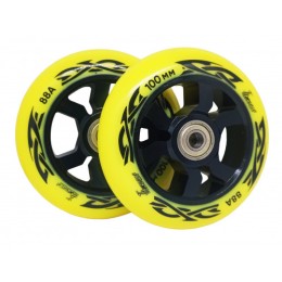 Колесо 100 мм для самоката Haevner VIKING, ABEC-9, черный/желтый