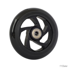 Колесо 110 мм с подшипниками ABEC-9 PU, обод алюминевый, черное